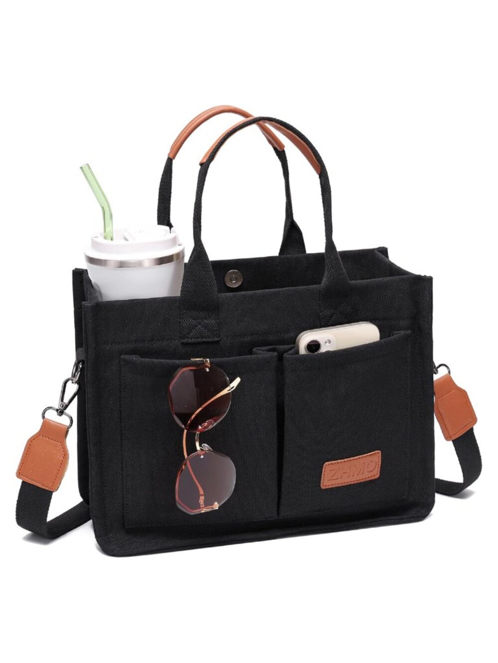 Canvas Tote Bag Women Crossbody Laptop Work Travel Nurse Teacher